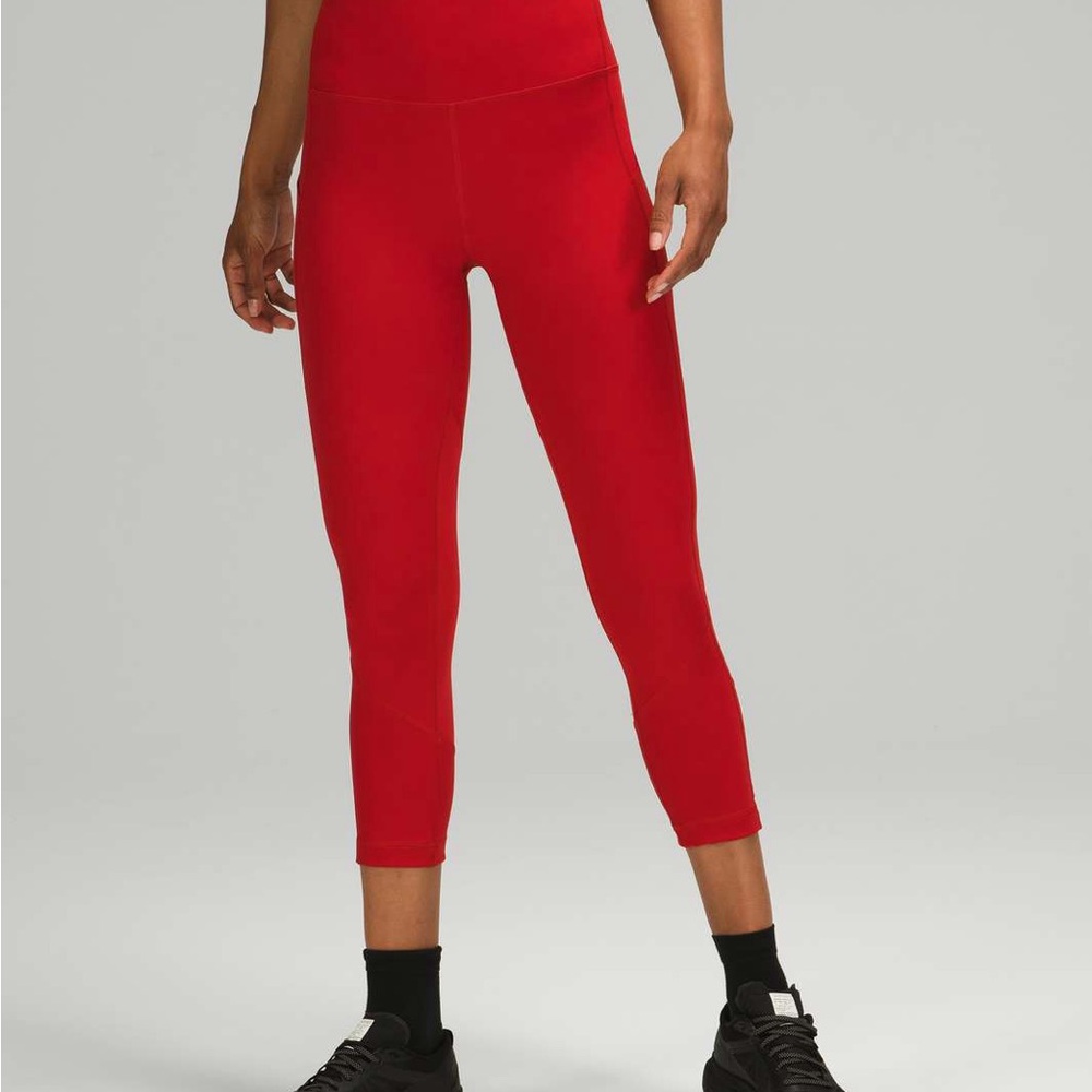 lululemon athletica Pace Rival Red Crop Leggings